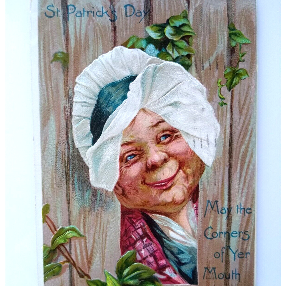 St Patrick's Day Postcard Old Women Fence Frances Brundage 1908 Tucks Series 106